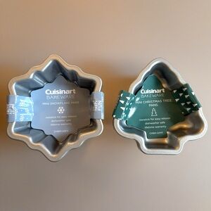 Cuisinart Bakeware Set Snowflake Christmas Tree Mini Pans NWT Holiday